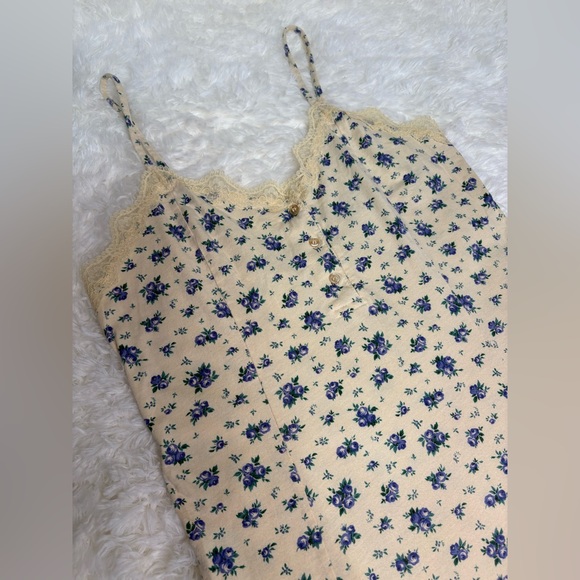 Vintage Victoria's Secret yellow floral gown/ slip dress with lace trim - Picture 4 of 9